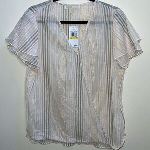 Michael Kors Wrap Pink‎ gold Cotton Blouse